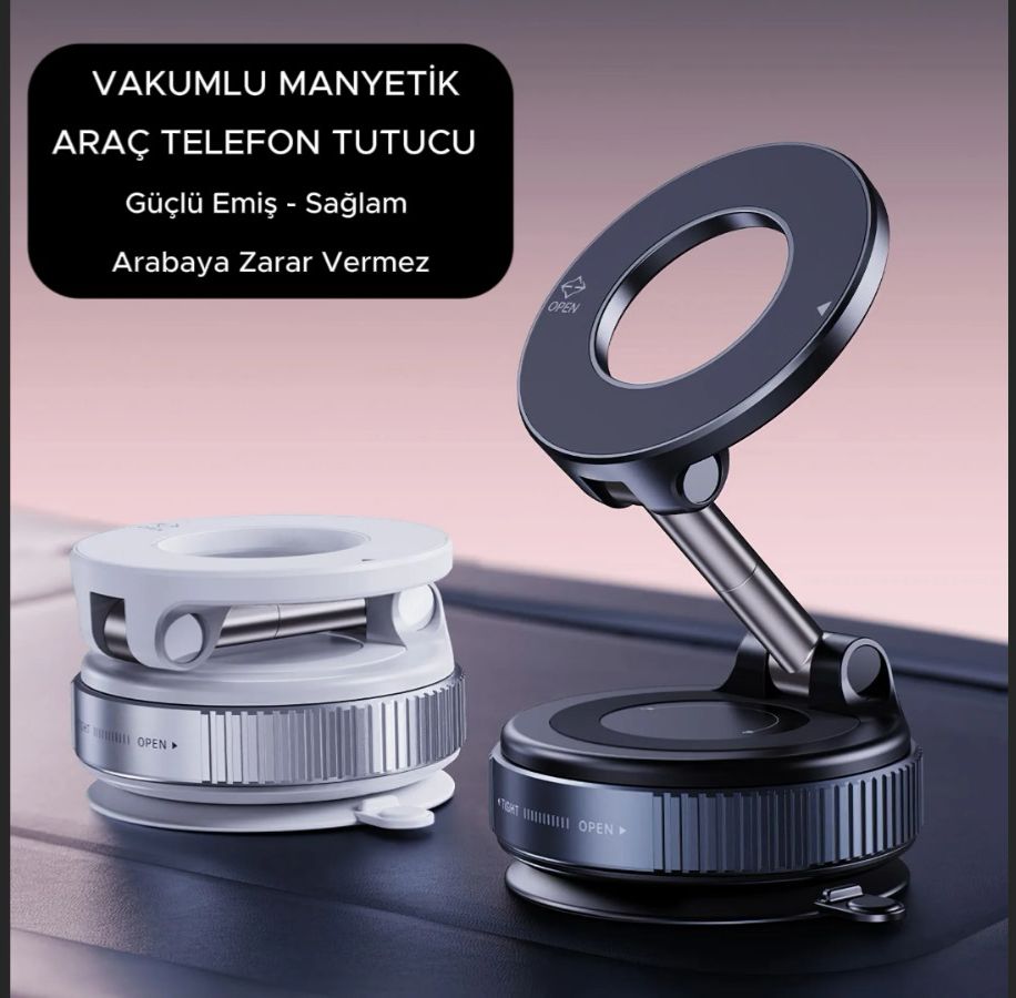 VAKUMLU MANYETİK ARAÇ TELEFON TUTUCU