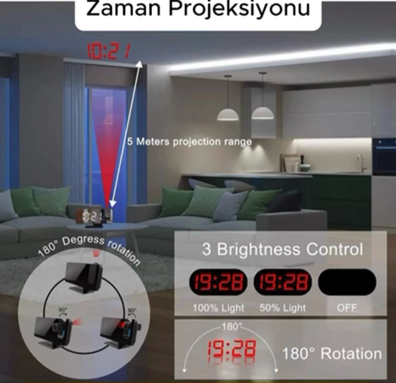 PROJEKSİYONLU AKILLI ÇALAR SAAT