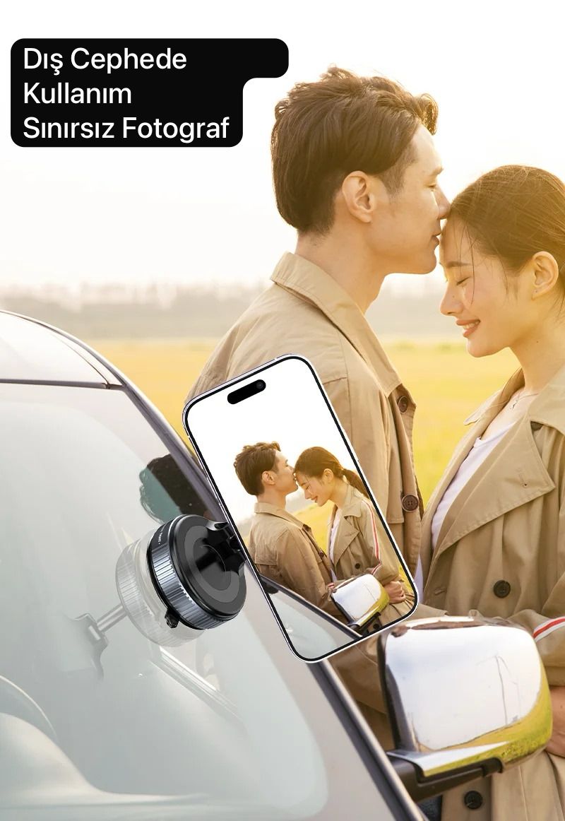 VAKUMLU MANYETİK ARAÇ TELEFON TUTUCU
