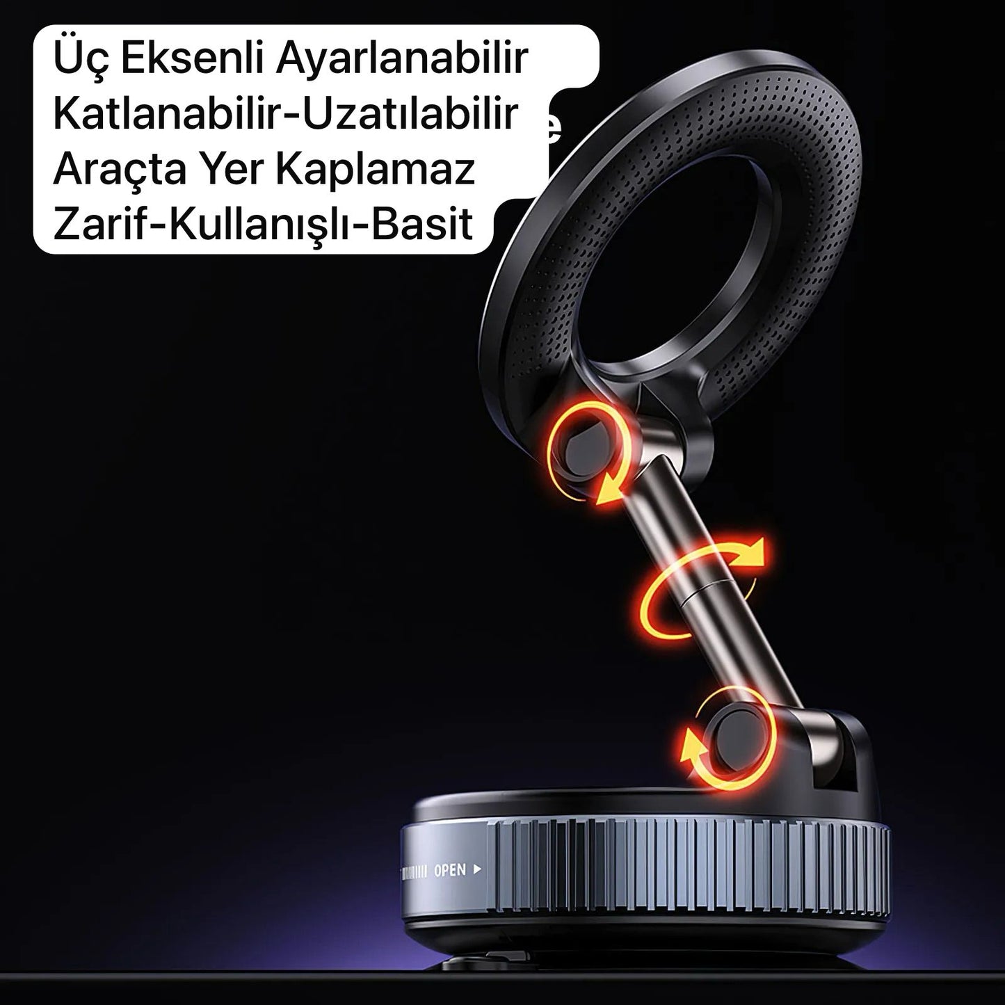 VAKUMLU MANYETİK ARAÇ TELEFON TUTUCU