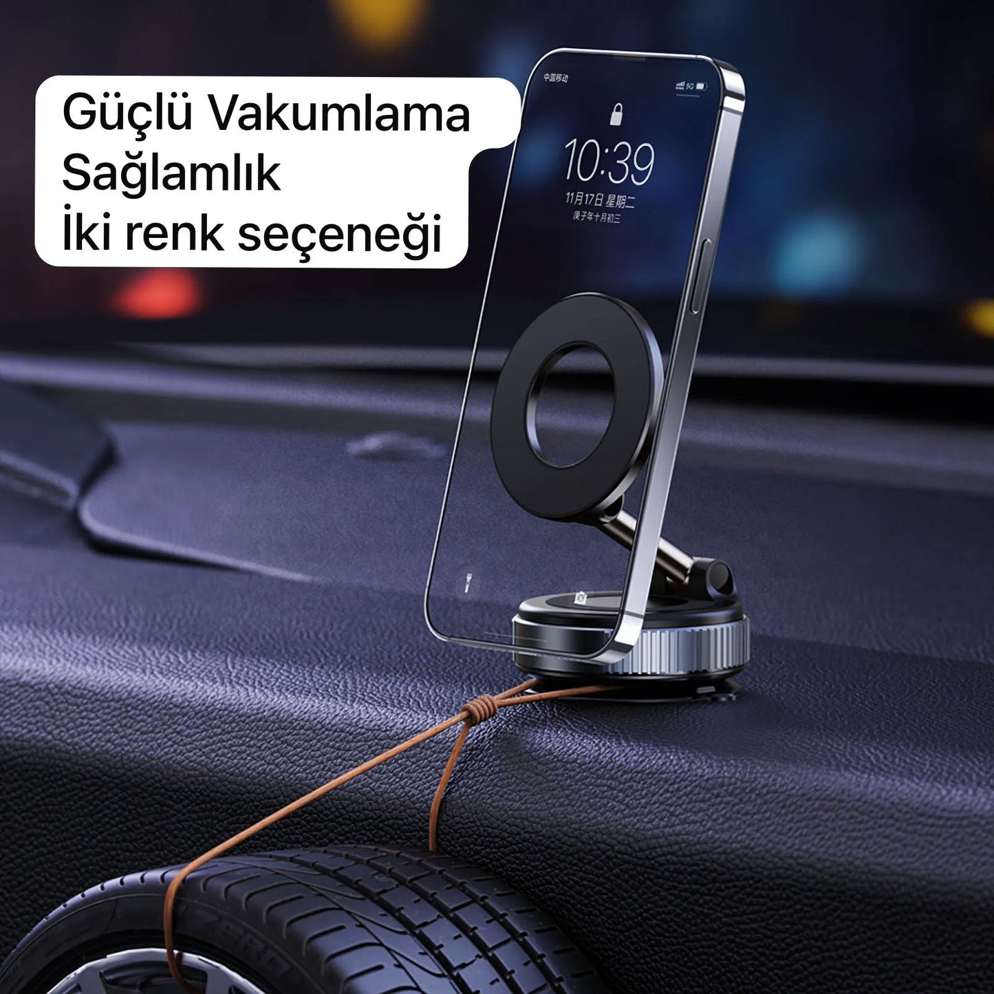 VAKUMLU MANYETİK ARAÇ TELEFON TUTUCU